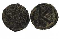 BYZANTINE EMPIRE. Justinian I, 527-565 AD. Æ Follis of Antioch, Condition: Very Good 10 gr. 28 mm.