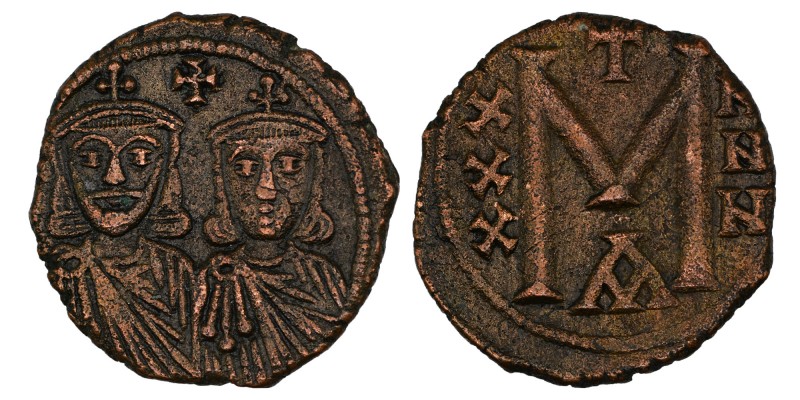 Byzantine Michael II Amorianus (820 - 829 AD) and Theophilus.
Follis AD 820 - 82...
