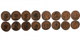 8 pieces of Roman Coins, as seen.