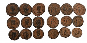9 pieces of Roman Coins, as seen.