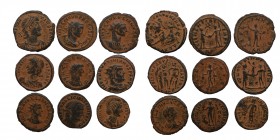 9 pieces of Roman Coins, as seen.