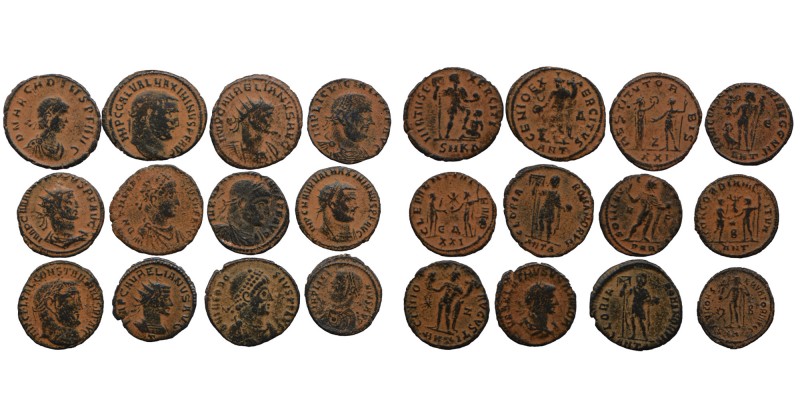 12 pieces of Roman Coins, as seen.