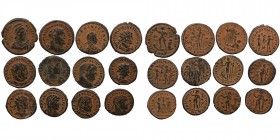 12 pieces of Roman Coins, as seen.