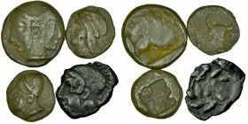 4 pieces of Greek Coins, as seen.