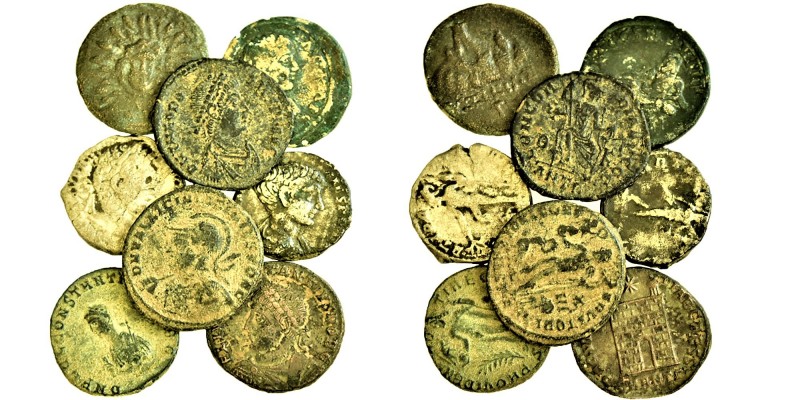 8 pieces of Roman Coins, as seen.