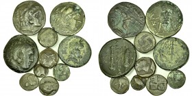 10 pieces of Greek Coins, as seen.