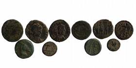 5 mixed coins, as seen