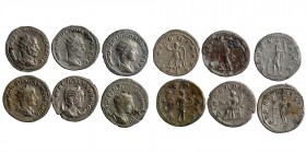 6 pieces of Roman Coins, as seen.