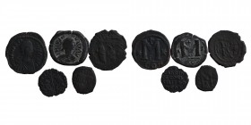 5 Byzantine coins, as seen