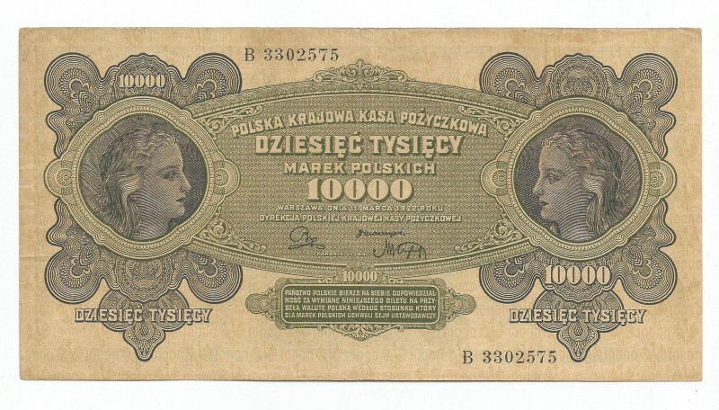 Polish marks 1916-1923
II RP, 10000 marek polskich 1922 
 II RP, 10000 marek p...