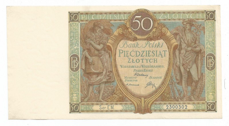 Zloty 1919-1938
II RP, 50 złotych 1929 
 II RP, 50 złotych 1929 Emisyjny egzem...