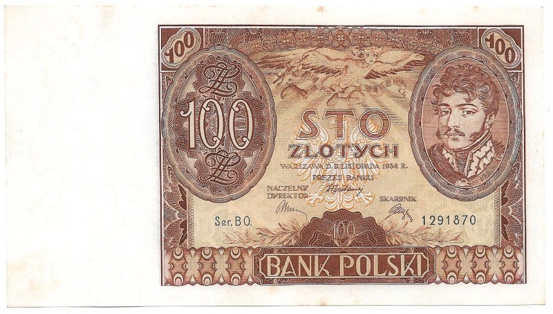 Zloty 1919-1938
II RP, 100 złotych 1934 BO 
 II RP, 100 złotych 1934 BO Emisyj...