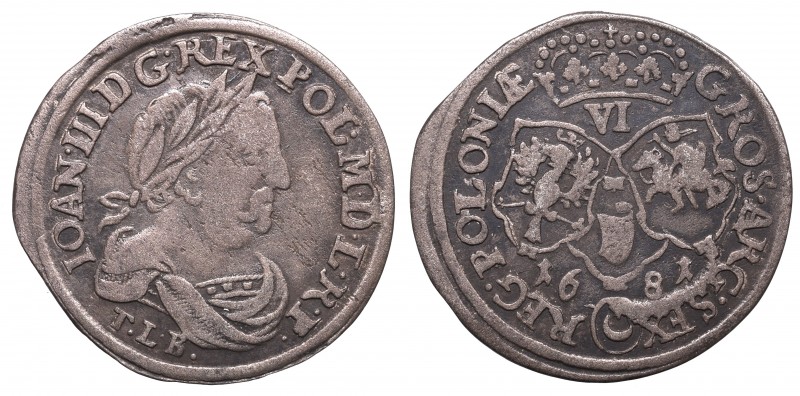 Collection of John III Sobieski coins
John III Sobieski, 6 groschen 1681, Bromb...
