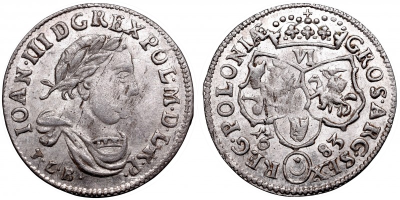 Collection of John III Sobieski coins
John III Sobieski, 6 groschen 1683, Bromb...
