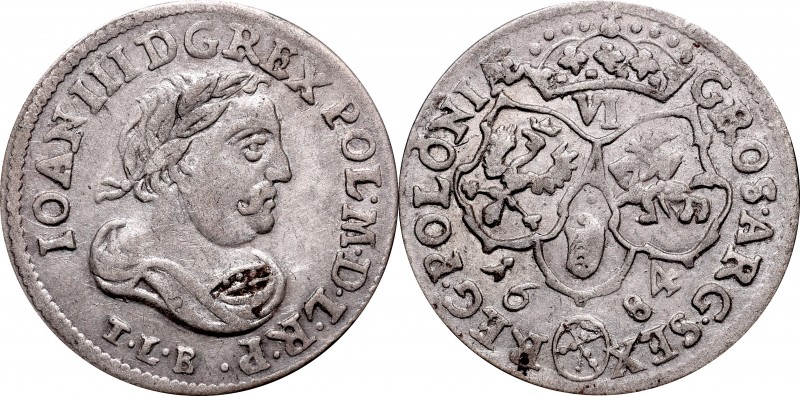 Collection of John III Sobieski coins
John III Sobieski, 6 groschen 1684, Bromb...