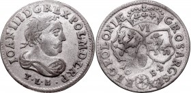 Collection of John III Sobieski coins
John III Sobieski, 6 groschen 1684, Bromberg 
 John III Sobieski, 6 groschen 1684, Bromberg Ładny, dobrze wybi...