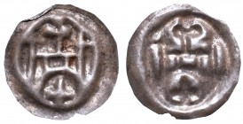 Zakon Krzyżacki
Teutonic Order, Bracteat 
 Teutonic Order, Bracteat Ładny egzemplarz. Lekkie ubytki i zawinięcie kołnierza. Patyna, nalot. Awers: br...