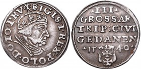 Poland 1506-1795
Sigismund I the Old, 3 groschen 1540, Danzig R3 
 Sigismund I the Old, 3 groschen 1540, Danzig Ładny egzemplarz w ciemnej patynie. ...