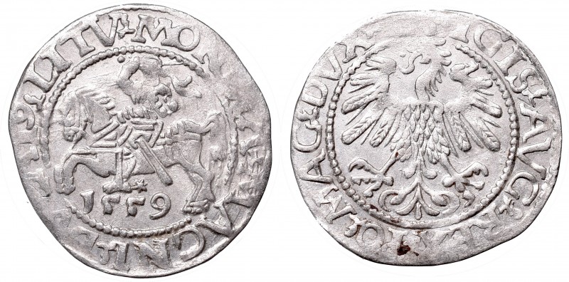 Poland 1506-1795
Sigismund II Augustus, Half-groat 1559, Vilnius - LI/LITV 
 S...