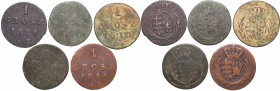 The Duchy of Warsaw (1807-1815)
Duchy of Warsaw, Lot of 1 groschen 1811-1814 
 Duchy of Warsaw, Lot of 1 groschen 1811-1814 Obiegowe egzemplarze. Pa...