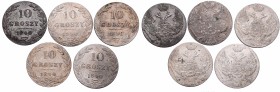 Russian Poland (1831-1915)
Poland under Russia, Lot of 10 groschen 1840 
 Poland under Russia, Lot of 10 groschen 1840 Ładne egzemplarze. Patyna, na...
