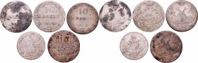 Russian Poland (1831-1915)
Poland under Russia, Lot 5-10 groschen 1840 
 Poland under Russia, Lot 5-10 groschen 1840 Obiegowe egzemplarze. Patyna, n...