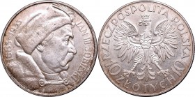 10 złotych
II Republic of Poland, 10 zloty 1933 
 II Republic of Poland, 10 zloty 1933 Przyjemny w odbiorze egzemplarz z delikatną obustronną patyną...