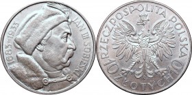 10 złotych
II Republic of Poland, 10 zloty 1933 Sobieski 
 II Republic of Poland, 10 zloty 1933 Sobieski Świetnie zachowany Sobieski z bezobiegowym ...