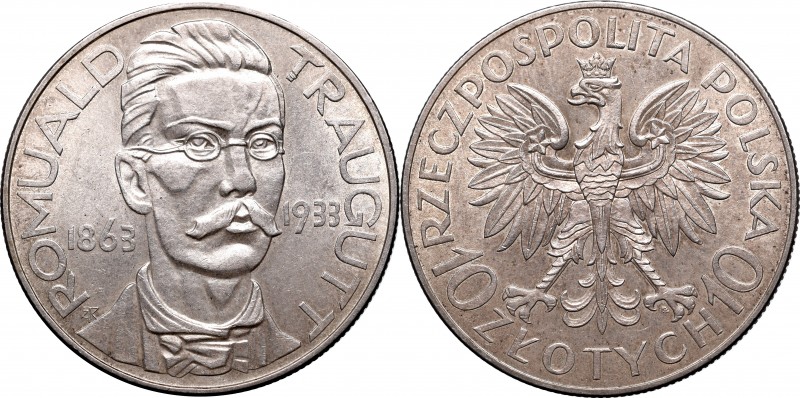 10 złotych
II Republic of Poland, 10 zloty 1933 Traugutt 
 II Republic of Pola...