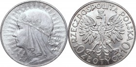 10 złotych
II Republic of Poland, 10 zloty 1932 Polonia 
 II Republic of Poland, 10 zloty 1932 Polonia Świetny połyskowy egzemplarz z dużą ilością p...