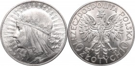 10 złotych
II Republic of Poland, 10 zloty 1932 Polonia 
 II Republic of Poland, 10 zloty 1932 Polonia Atrakcyjny połyskowy egzemplarz ze świetnie z...