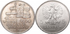 5 złotych
II Republic of Poland, 5 zloty 1930 Standard 
 II Republic of Poland, 5 zloty 1930 Standard Wyśmienicie zachowany egzemplarz z mocnym obus...