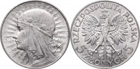 5 złotych
II Republic of Poland, 5 zloty 1933 Polonia 
 II Republic of Poland, 5 zloty 1933 Polonia Bardzo atrakcyjna połyskowa sztuka z dobrze zach...