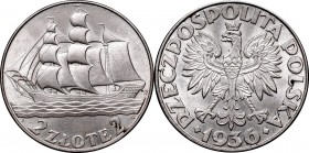 2 złote
II Republic of Poland, 2 zloty 1936 
 II Republic of Poland, 2 zloty 1936 Rewelacyjny wyselekcjonowany egzemplarz z mocnym obustronnym blask...