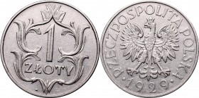 1 złoty
II Republic, 1 zloty 1929 
 II Republic, 1 zloty 1929 Ładnie zachowany egzemplarz, połysk. 
Grade: XF-/XF 

 Polen, Poland