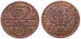 5 groszy
II Republic of Poland, 5 groschen 1935 
 II Republic of Poland, 5 groschen 1935 Atrakcyjny egzemplarz. 
Grade: XF+ 

 Polen, Poland