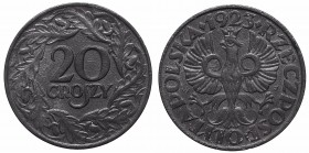 Polish coins between 1939 and 1945
GG, 20 groschen 1923 
 GG, 20 groschen 1923 Menniczy egzemplarz.

Grade: UNC 

 Monety polskie między 1939 a ...