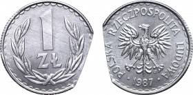 Polish People's Republic (1945-1989)
Peoples Republic of Poland, 1 zloty 1987 mint error 
 Peoples Republic of Poland, 1 zloty 1987 mint error Menni...