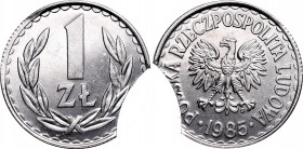 Polish People's Republic (1945-1989)
Peoples Republic of Poland, 1 zloty 1985 - mint error 
 Peoples Republic of Poland, 1 zloty 1985 - mint error E...