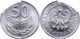 Polish People's Republic (1945-1989)
Peoples Republic of Poland, 50 groschen 1984 mint error 
 Peoples Republic of Poland, 50 groschen 1984 mint err...