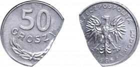 Polish People's Republic (1945-1989)
Peoples Republic of Poland, 50 groschen 1986 mint error 
 Peoples Republic of Poland, 50 groschen 1986 mint err...