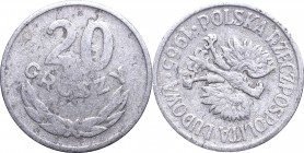 Polish People's Republic (1945-1989)
Peoples Republic of Poland, 20 groschen 1965 mint error 
 Peoples Republic of Poland, 20 groschen 1965 mint err...