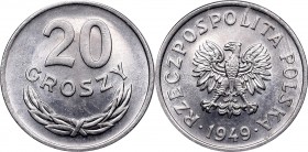 Polish People's Republic (1945-1989)
Peoples Republic of Poland, 20 groschen 1949 
 Peoples Republic of Poland, 20 groschen 1949 Menniczy egzemplarz...