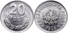 Polish People's Republic (1945-1989)
Peoples Republic of Poland, 20 groschen 1949 
 Peoples Republic of Poland, 20 groschen 1949 Menniczy egzemplarz...