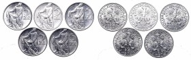 Polish People's Republic (1945-1989)
Peoples Republic of Poland, Lot of 5 zloty 1974 
 Peoples Republic of Poland, Lot of 5 zloty 1974 Zestaw pięciu...