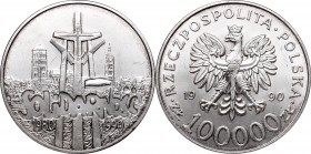 III Republic since 1989
III Republic of Poland, 100.000 zloty 1990 
 III Republic of Poland, 100.000 zloty 1990 Menniczy egzemplarz, minimalny minus...