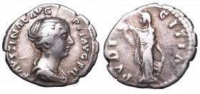Rome
Roman Empire, Faustina Minor, Denarius 
 Roman Empire, Faustina Minor, Denarius Obiegowy egzemplarz. Patyna, nalot. Awers: popiersie cesarzowej...