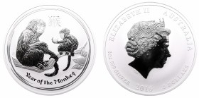 Australia
Australia, 2 dollars 2016 Year of the Monkey 2oz Ag999 
 Australia, 2 dollars 2016 Year of the Monkey 2oz Ag999 Menniczy egzemplarz. 
Gra...