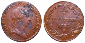 Austria and Austria-Hungary
Austria, Joseph II, 1/2 kreuzer 1782 S - date ovestriked 
 Austria, Joseph II, 1/2 kreuzer 1782 S - date ovestriked Ładn...