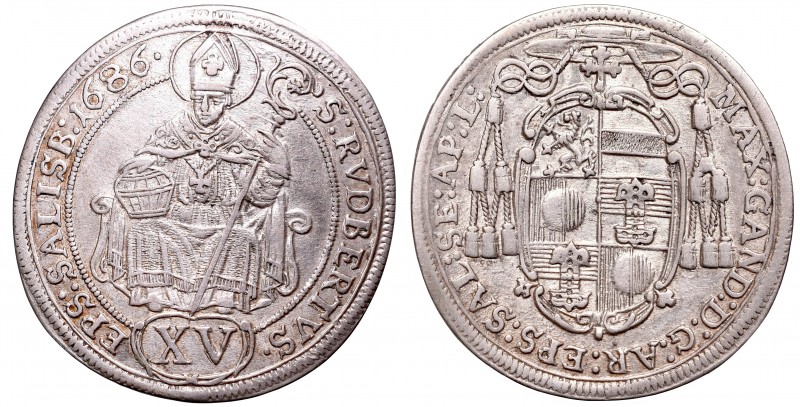 Austria and Austria-Hungary
Austria, Salzburg Bishopic of, 15 kreuzer 1686 
 A...